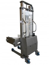 Semi-electric INOX Stacker with drums rotating clamp